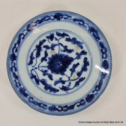 Chinese Blue & White Porcelain 6' Dish