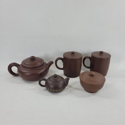 5 Piece Earthenware Chinese Vessels