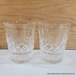 2 Waterford Crystal Lismore Double Old Fashioned Glasses