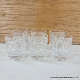 6 Val St. Lambert Crystal Old Fashion Glasses