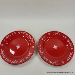 2 Waechtersbach Germany You Are Special Red Plates