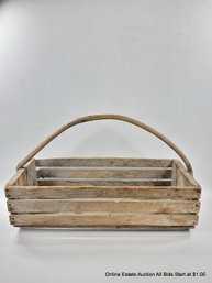 Rustic Basket With Bent Wood Handle (LOCAL PICKUP ONLY)