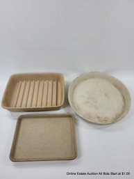 3 Pampered Chef Stoneware Baking Dishes