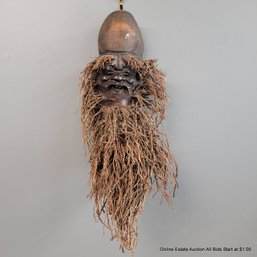 Antique Carved Bamboo Root Bearded Mask