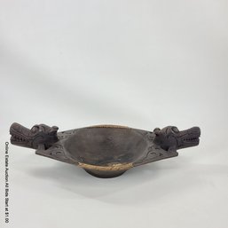 Carved Wood Figural Bowl