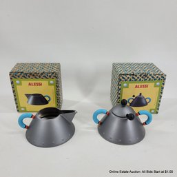 Alessi Michael Graves Lidded Sugar Bowl & Creamer With Original Boxes