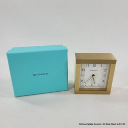 Tiffany & Co. Square Brass Quartz Mantel Clock