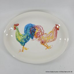 Tiffany Rooster By Tiffany & Co. Porcelain Platter 1998