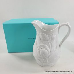 Tiffany & Co. Bisque Porcelain Tulip Pitcher With Box