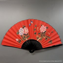 Very Large Hand-Painted Decorative Fan (LOCAL PICKUP ONLY)