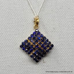 22K Yellow Gold And Sapphire Geometric Pendant 5.13 Grams