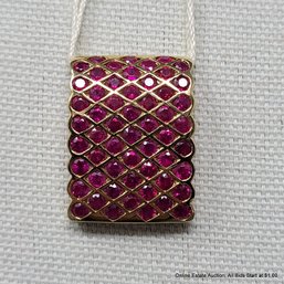 18K Yellow Gold And Ruby Slider Pendant 7.70 Grams