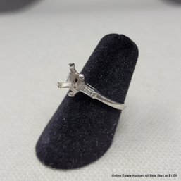 Platinum & Diamond 4-Prong Setting Semi-Mount 3.05 Grams