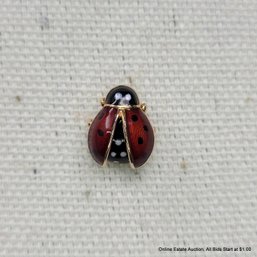 14k Yellow Gold & Enamel Lady Bug Tie Tack 2.80 Grams