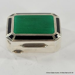 Tiffany & Co. Sterling Silver & Enamel Pillbox Total Weight 31 Grams