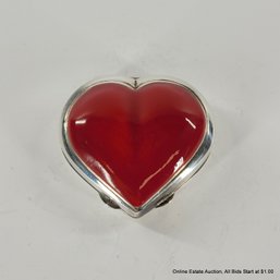 Tiffany & Co. Sterling Silver & Enamel Heart Pillbox Total Weight 19 Grams