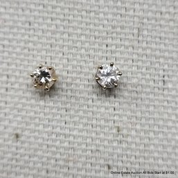 14K Yellow Gold & Round Brilliant-Cut Diamond Stud Earrings