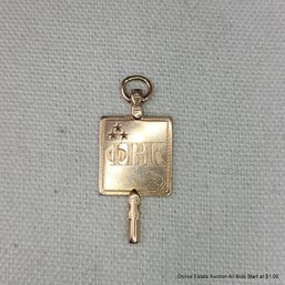 14 K Yellow Gold Phi Beta Kappa Key Pendant Total Weight 5.92 Grams