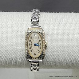 14K White Gold Elgin Antique Ladies Wristwatch