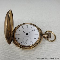 Circa 1883 Antique Elgin Lever-set Hunter Case Pocket Watch