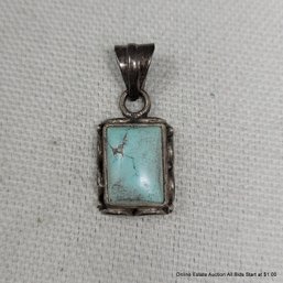 Sterling Silver & Pale Turquoise Pendant Total Weight 4.99 Grams