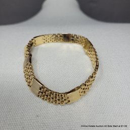 14k Yellow Gold Panel-link Bracelet Total Weight 24 Grams