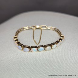 14k Yellow Gold Opal Bracelet Total Weight 9.82 Grams