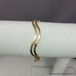 14k Yellow Gold S-curve Bracelet Total Weight 13 Grams