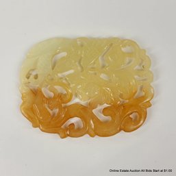 Old Chinese 2-Tone Nephrite Jade Dragon Pendant