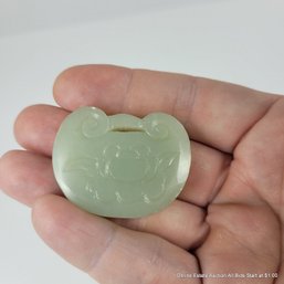 Old Chinese Pale Celadon Color Jade Baby Lock