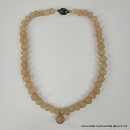 Old Chinese Carved Stone Beaded Necklace