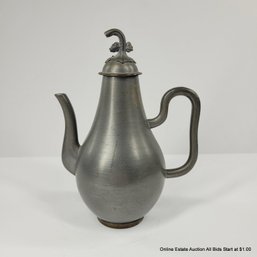 Chinese Pewter Pear Shaped Wine Ewer