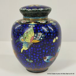 Japanese Ginbari Cloisonne Tea Caddy Meiji Period