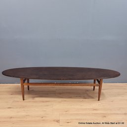 Vintage Surfboard Cocktail Table By Henredon In Walnut (local Pickup Only)