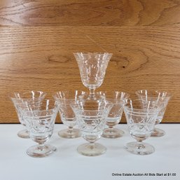 8 Rock Sharpe Crystal Claret Oyster/Fruit Cocktail Glasses (LOCAL PICKUP ONLY)