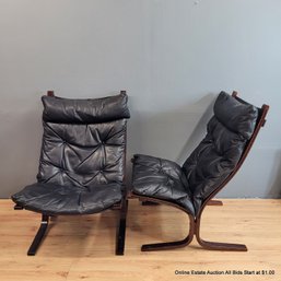 Pair Of Vintage Westnofa Norway Leather Siesta Lounge Chairs (LOCAL PICKUP ONLY)