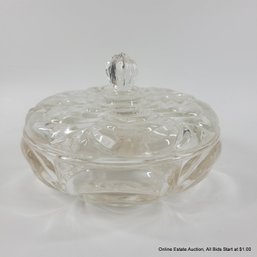 Pressed Glass Divided Lidded Dish