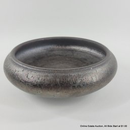 Metallic Glazed Ceramic Bowl Signed