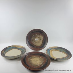 4 Studio Pottery 10.25' Plates