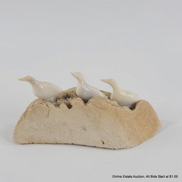 Alaskan Bone & Marine Ivory Ducks In A Row