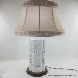 Chinese Pierced Porcelain Table Lamp (LOCAL PICKUP OR UPS STORE SHIP ONLY)