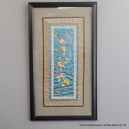 Chinese Embroidered Silk Panel In Frame (LOCAL PICKUP ONLY)