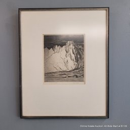 Arthur Millier Etching Titled From The Owens Valley