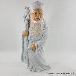 Kutani Porcelain Jurojin Statue (LOCAL PICKUP OR UPS STORE SHIP ONLY)