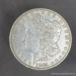 1881 United States Philidelphia Morgan Silver Dollar