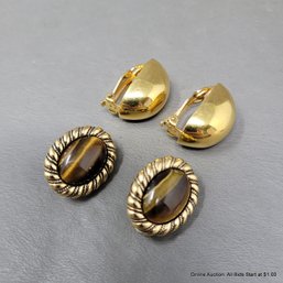 2 Pairs Of Vintage Clip On Earring