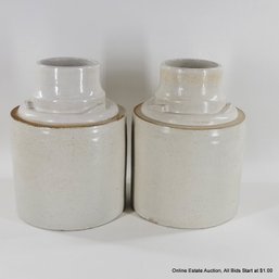 Pair Of Stoneware Crocks