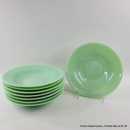 8 Vintage Jadeite Glass Soup Bowls