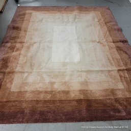 West Elm Burnt Umber Ombre Border Rug 8' X 10'  (LOCAL PICK-UP ONLY)