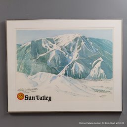 Vintage Framed Sun Valley Resort Rendering By Terry Johnson (LOCAL PICKUP OR UPS STORE SHIP ONLY)